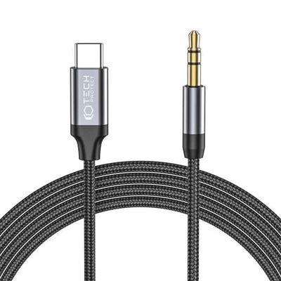 Tech-Protect USB-C Til Aux Mini (3,5 mm) Kabel 120 cm Sort