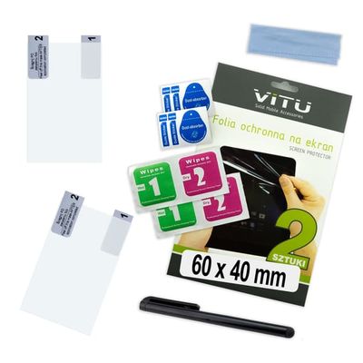 2 stk. beskyttelsesfilm 60x40 mm 6x4 cm 2,8" mærke VITU til smartwatch