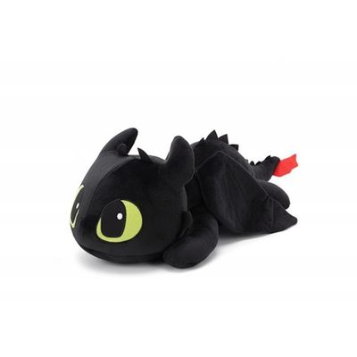 PLYS SORT DRAGE MED GRØNNE ØJNE 100 CM KÆMME BADGEDY XXL