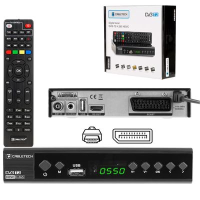 DVB-T2 DVB-C Hevc H.265 10-bitars markbunden TV-dekoder Cabletech