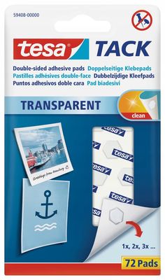 Självhäftande runda kuddar för limning tesa TACK transparenta 72 st