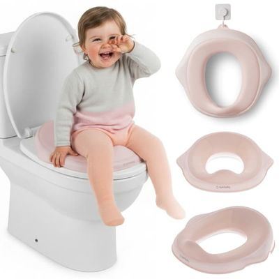 Sun Baby toiletsæde til børn, glat toiletsæde, hvid og pink