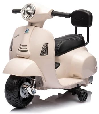 Vespa batteridriven skoter med ryggstöd, vit