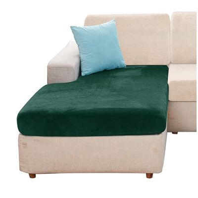 Betræk til liggestol, sofa, hjørnesofa, fløjl, flaskegrøn
