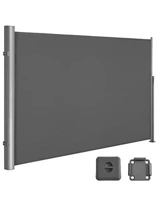 SONGMICS 200 x 400 cm (H x L), sidomarkis, solskydd, sidogardin, rökgrå