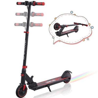 RCB R15 Fällbar elektrisk sparkcykel för barn, vikt 7,55 kg, justerbar höjd, present för barn och tonåringar, röd