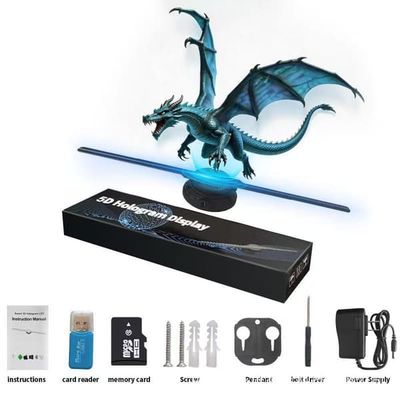 3D Hologramvifte - 42 cm 3D Hologramvifte-projektor HD LED Holografisk juletre-reklameskjerm med fjernkontroll - Bluetooth og WiFi - 42 cm