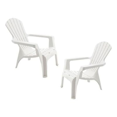 Adirondack-fåtölj i polypropylen Wilsa Garden - Vit - 2 Adirondack-fåtöljer