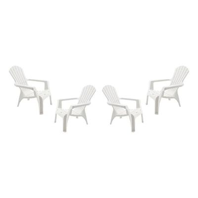 Adirondack-fåtöljer i polypropylen Wilsa Garden - Vit - 4 Adirondack-fåtöljer
