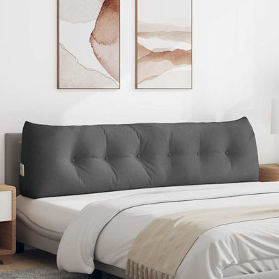 Ryggkudde Mörkgrå 180 x 24 x 50 cm tyg