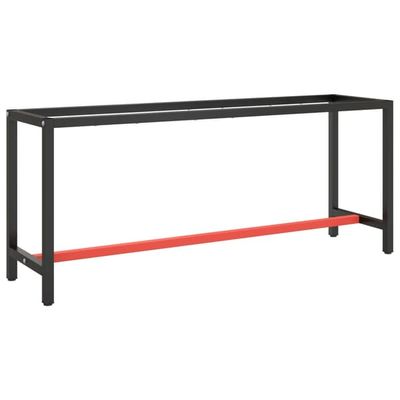 Ram för arbetsbänk svart och matt röd 190x50x79 cm metall