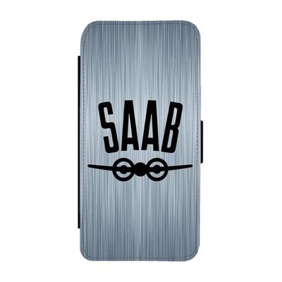 Til iPhone 16e: SAAB Logo Before 1969, flipdeksel med unikt motiv, mobiletui med stativfunksjon