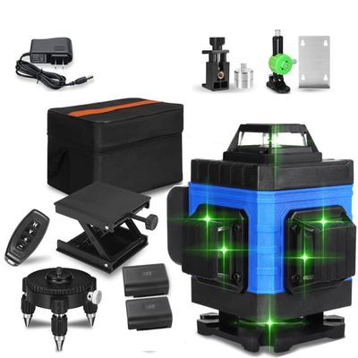 4D grøn laser 16 linjer 360°, selvnivellerende med tilbehør
