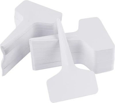 200 stk. planteetiketter - T-type hvide vandtætte planteetiketter til udendørs planter - Haveplanteskolemarkører - Planteskilt (6x10cm)