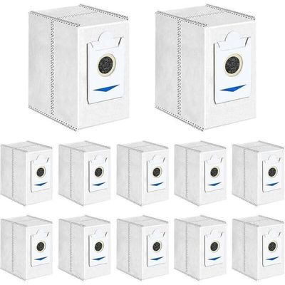 12 støvposer til Ecovacs DEEBOT T30 Pro Omni, T30 Omni robotstøvsuger tilbehør, 3,4L stor kapacitet udskiftningsstøvposer