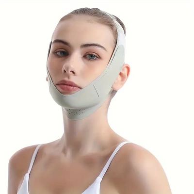 V-formet ansigtsmaske, grafen løftende hagelmaske, V-formet ansigt, blød silikone hagestrop, unisex, til brug under søvn, kæbeøvelser (grøn).