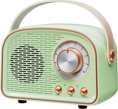 Retro Bluetooth-højttaler, bærbar trådløs udendørs i cyan