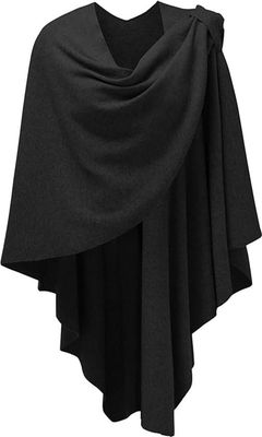 Sjal - Elegant Cape - Cape Cardigan - Kvällssjal - Svart