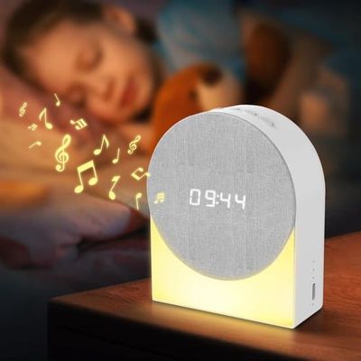 4-i-1 Digitalt Vækkeur, Hvid Støj-Generator, Bluetooth Højttaler & Lys