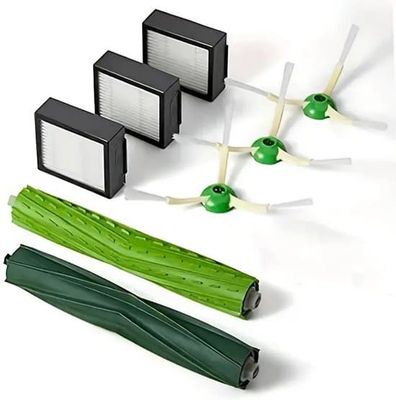 7-delt iRobot E/J-serie tilbehørssæt (i1-i8, E5/E6, J5-J9 Plus): 3 filtre, 3 sidebørster, 2 gummihovedbørster