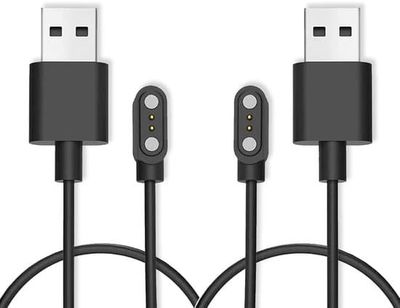 2 stk. Universal USB 2-bens Magnetisk Smartwatch Oplader (2,84 mm, Model A+B)