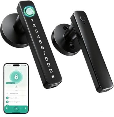 Smart dörrlås – fem-i-ett-funktionalitet, stöder fingeravtryck, app, IC-kort, lösenord och nyckel – runt