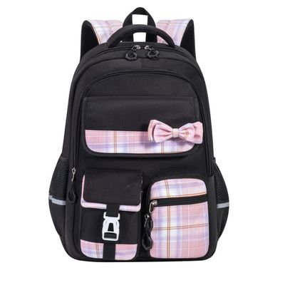 Vattentät barnryggsäck, stor kapacitet, med handtag och laptopfack, svart
