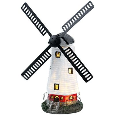 Färgglad väderkvarn solcellslampa – IP44 vattentät – Mått: 19x19x33,5 cm – Utomhusdekoration