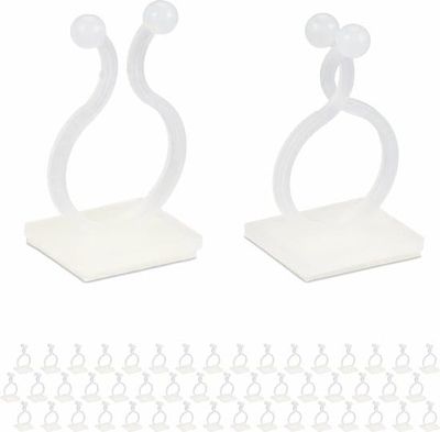 Växtklämmor - Självhäftande - 240 stycken per förpackning - Väggmonterade - 2 cm diameter - Växtklämmor