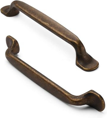 10-delars set med vintage mässingshandtag med 128 mm hålavstånd för kökslådor och skåp.