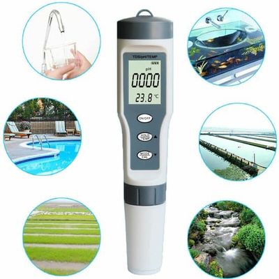 3-i-1 Elektronisk Pool pH-måler med TDS-måler, Termometer, LCD Vandkvalitetsanalysator