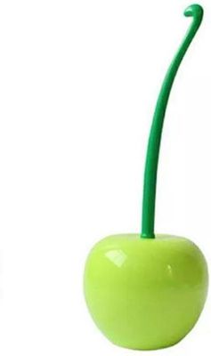 Grøn æble-toiletbørste med hvide børster fra Green Apple