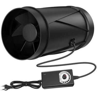 100 mm frånluftsfläkt, 7W, 221m³/h ventilationsluftutsug med variabel hastighetsregulator och bubblare