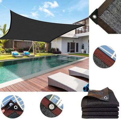 5x4m Kraftig Vandtæt Sort Have Skyggenet med Øjer