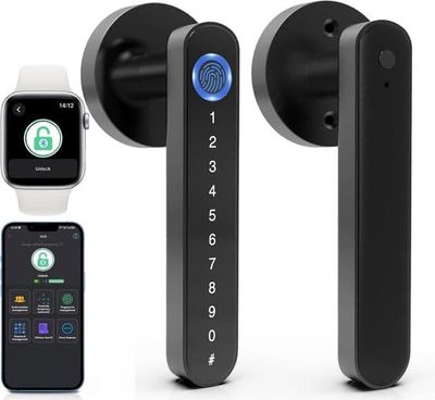 Smartlås, 5-i-1 elektronisk lås med fingeraftryk, adgangskode, kort og Bluetooth