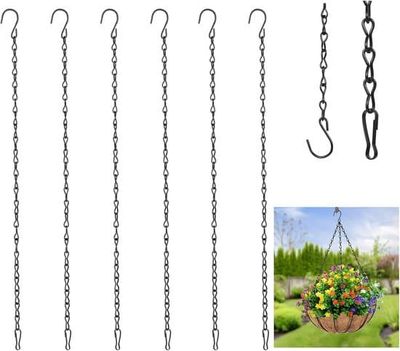 20 stk. 60 cm metalophængskæder med kroge til indendørs plantekurve og lanterner