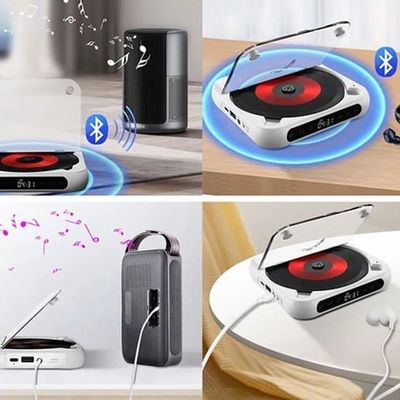 Bærbar Bluetooth CD-afspiller med USB-C hurtigopladning – Ultratynd og kompakt – Understøtter MP3/WMA-formater – Velegnet til rejser og hjemmebrug – Grøn