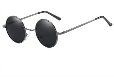 Unisex runde polariserede solbriller med UV400-beskyttelse, retro vintage metalstel