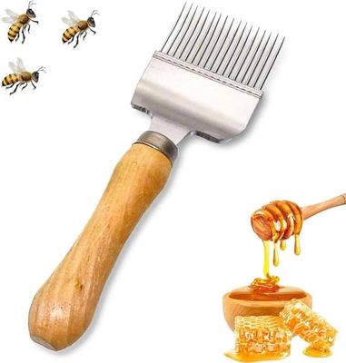 Honungsgaffel, biodlargaffel i rostfritt stål med handtag, vaxkaksskrapa för honungsskörd