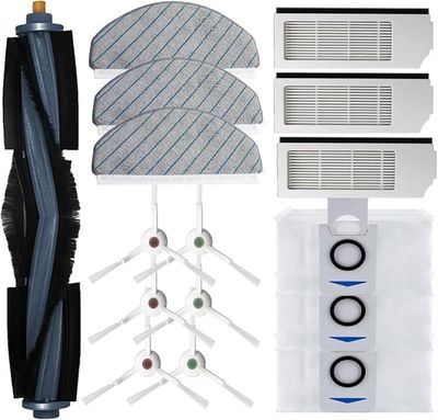 Ecovacs DEEBOT T10 Plus Dele: 1 Hovedbørste, 3 Sidebørster, 3 Filtre, 3 Moppepuder, 3 Støvposer (16 Stk.)