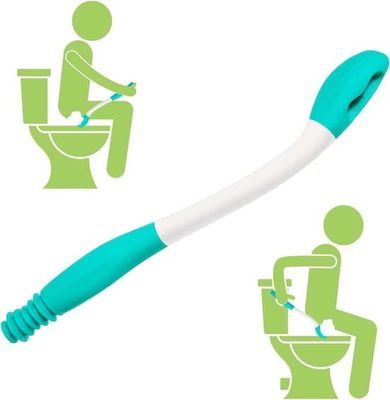 Grøn 39,5 cm toilet-tørrehjælp, lang rækkevidde badeværelseshjælpemiddel til ældre gravide kvinder