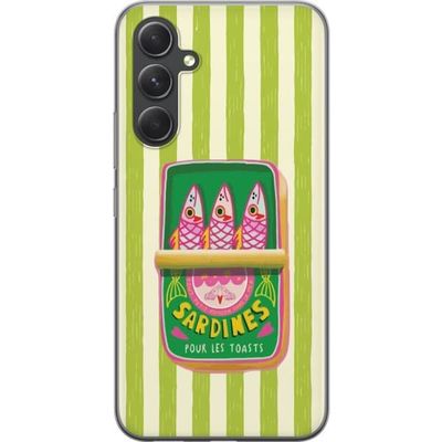 Kompatibelt Mobildeksel til Samsung Galaxy A55 Sjarmerende motiv med sardiner og grafiske detaljer i glade farger.