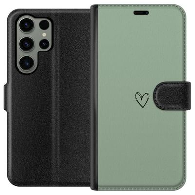 Kompatibelt Lommeboketui til Samsung Galaxy S23 Ultra Hjerte Grønt