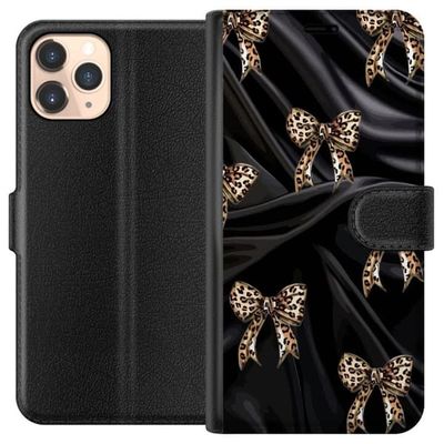 Kompatibelt Lommeboketui til Apple iPhone 11 Pro Leopardrosetter på svart, luksuriøst mønster med eksklusiv mote følelse, perfekt for de som liker el