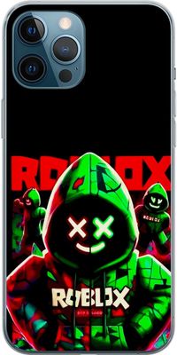 Kompatibel Mobilcover til Apple iPhone 12 Pro Max Roblox Shadow Squad-design i en mørk, neoninspireret stil med grønne og røde kontraster for et cool