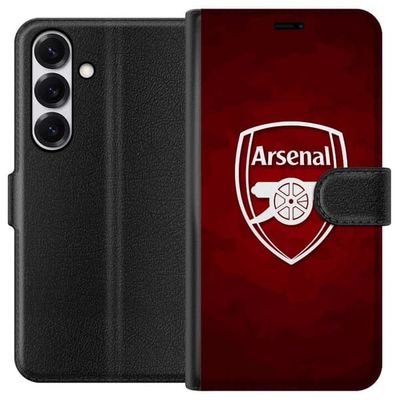 Kompatibelt Lommeboketui til Samsung Galaxy S26 Arsenal klubbeblem med kanon på rød bakgrunn