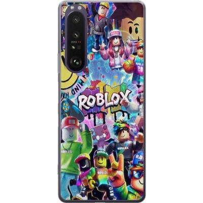 Kompatibel Mobilcover til Sony Xperia 1 III Stor og farverig Roblox-verden fyldt med karakterer, bevægelse og energi, legende spilillustration perfek