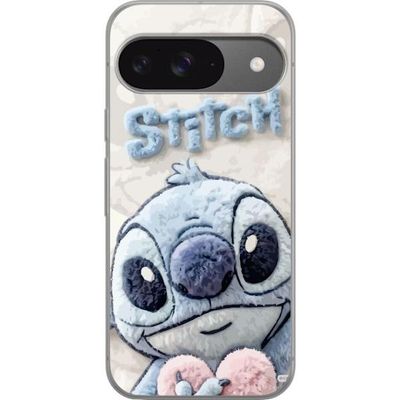 Kompatibelt Mobildeksel til Google Pixel 9 Nærbilde av et blått fantasidyr med store blanke øyne i søt tegneseriestil