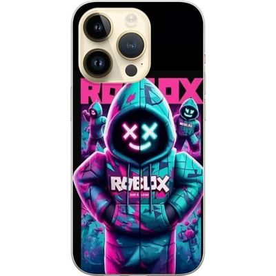Kompatibelt Mobildeksel til Apple iPhone 14 Pro Roblox Hoodie Legend Mystisk Robloxfigur i blå hettegenser med futuristiskt neonlys