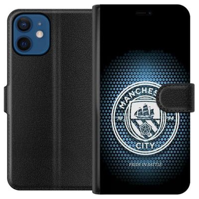 Kompatibelt Lommeboketui til Apple iPhone 12 Manchester City fotball Erling Haaland blått klubbdesign illustrasjon